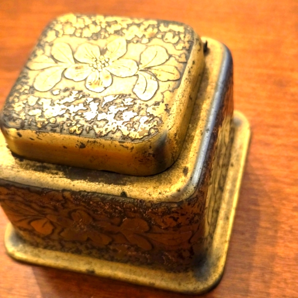 Antique Engraved Brass Inkwell with Liner K&O Co.